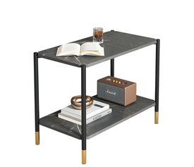 Τραπεζάκι Σαλονιού ASSA Γκρι Με Όψη Μαρμάρου MDF/Μέταλλο 80x40x55cm