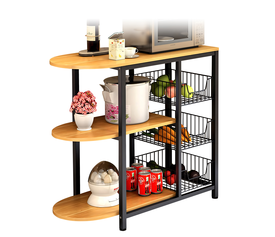 Ραφιέρα Κουζίνας LOPOTA Δρυς/Μαύρο MDF/Μέταλλο 80x33x75cm