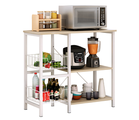 Ραφιέρα Κουζίνας SEAL Maple/Λευκό MDF/Μέταλλο 80x35x75cm