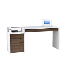 Γραφείο Επαγγελματικό EDELWEISS Λευκό/Καρυδί Μοριοσανίδα 120x60x75cm