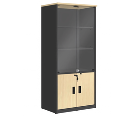 Βιβλιοθήκη Γραφείου GALAX Φυσικό/Ανθρακί Μοριοσανίδα 80x40x180cm