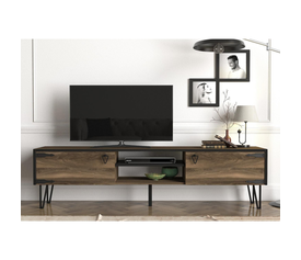 Έπιπλο Τηλεόρασης Thira Σκούρο Καφέ 180x30x49cm