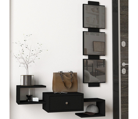 Έπιπλο Εισόδου Patmos Μαύρο 100x22x140cm