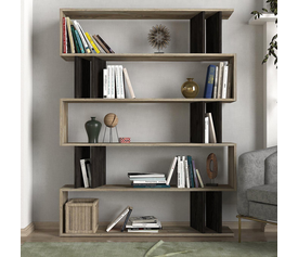 Βιβλιοθήκη Antipaxi Sonoma/Wenge Μοριοσανίδα/Μελαμίνη 122x26x159cm