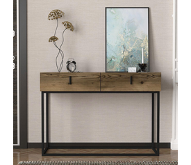 Κονσόλα Mykonos Καφέ/Μαύρη Βάση Μοριοσανίδα/Μελαμίνη/Μέταλλο 120x37x84cm