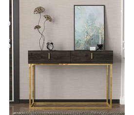 Κονσόλα Mykonos Καφέ/Μπρονζέ Βάση Μοριοσανίδα/Μελαμίνη/Μέταλλο 120x37x84cm