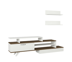 Σύνθετο KEVIN Λευκό/Καρυδί 180x29.6x51.8cm