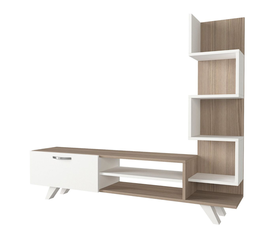 Σύνθετο Τηλεόρασης KEROS Λευκό/Cordoba Μοριοσανίδα/Μελαμίνη 150x30x132cm