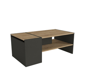 Τραπεζάκι Σαλονιού LEROS Φυσικό/Ανθρακί Μοριοσανίδα/Μελαμίνη 110x60x45cm