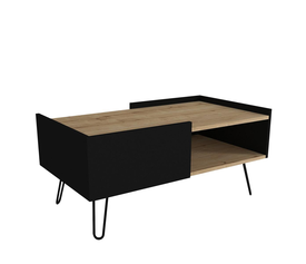 Τραπεζάκι Σαλονιού SERIFOS Φυσικό/Μαύρο Μοριοσανίδα/Μελαμίνη 100x55x45cm