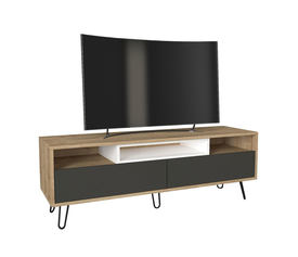 Έπιπλο Τηλεόρασης MARATHI Φυσικό/Ανθρακί/Λευκό Μοριοσανίδα/Μελαμίνη 140x40x48cm