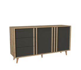 Μπουφές ANDROS Φυσικό/Ανθρακί Μοριοσανίδα/Μελαμίνη 160x45x85cm