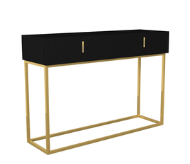 Κονσόλα MYKONOS Μαύρο/Μπρονζέ Μοριοσανίδα/Μελαμίνη/Μέταλλο 120x37x84cm