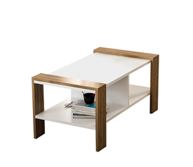 Τραπεζάκι Σαλονιού ARSIDA Λευκό/Καρυδί Μοριοσανίδα/Μελαμίνη 90x60x42cm