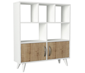 Βιβλιοθήκη SYMI Λευκό/Φυσικό Μοριοσανίδα/Μελαμίνη 90x22x105cm