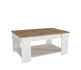 Τραπεζάκι Σαλονιού ALDEN Λευκό/Φυσικό Μοριοσανίδα/Μελαμίνη 90x60x42cm