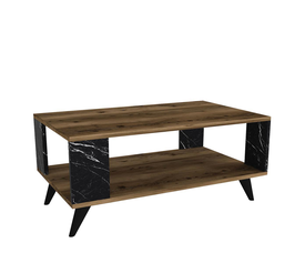 Τραπεζάκι Σαλονιού BICKEL Καρυδί/Μαύρο Μοριοσανίδα/Μελαμίνη 90x54x42cm