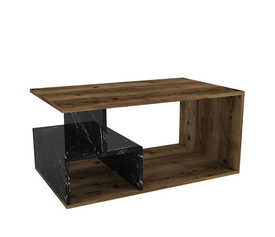 Τραπεζάκι Σαλονιού DRAKE Καρυδί/Μαύρο Μοριοσανίδα/Μελαμίνη 90x54x42cm