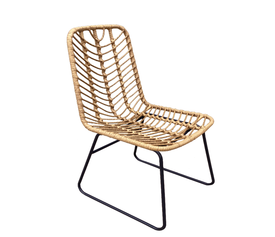 Καρέκλα Κήπου OSASCO Φυσικό/Μαύρο Μέταλλο/Rattan 63x47x87cm