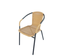 Πολυθρόνα Rattan Mercury Μπεζ/Μαύρο 54x61x73cm