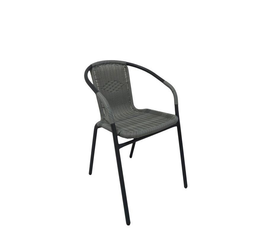 Πολυθρόνα Rattan Mercury Γκρι/Μαύρο 54x61x73cm