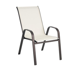 Πολυθρόνα Μεταλλική Neptune Κρεμ/Καφέ 55x75x95cm