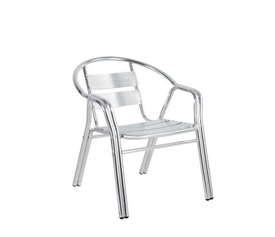 Πολυθρόνα Αλουμινίου Titan Ασημί 58x64x75cm
