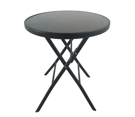 Τραπέζι Μεταλλικό Πτυσσόμενο TAURUS Μαύρο Φ60x70cm