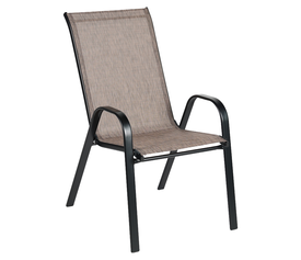 Πολυθρόνα Κήπου NEPTUNE Καφέ/Μαύρο Μέταλλο/Textilene 55x75x95cm