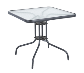 Τραπέζι Κήπου MARS Γκρι Μέταλλο/Γυαλί 80x80x70cm