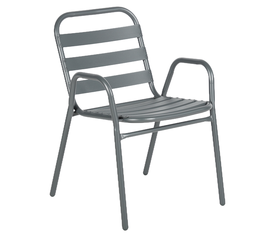 Καρέκλα Κήπου STELLAR Γκρι Αλουμίνιο 54x58x76cm