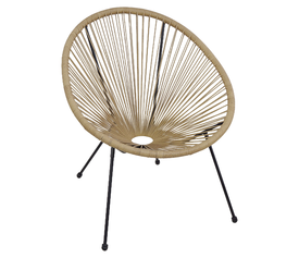 Πολυθρόνα Κήπου SATURN Φυσικό/Μαύρο Μέταλλο/Rattan 72x78x89cm