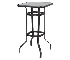 Τραπέζι Κήπου LYRA Μαύρο Μέταλλο/Γυαλί 70x70x100cm