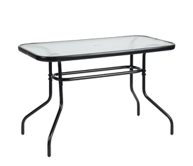 Τραπέζι Κήπου VULCAN Μαύρο Μέταλλο/Γυαλί 110x60x70cm