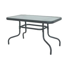 Τραπέζι Κήπου VULCAN Γκρι Μέταλλο/Γυαλί 110x60x70cm