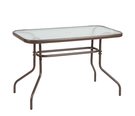 Τραπέζι Κήπου VULCAN Καφέ Μέταλλο/Γυαλί 110x60x70cm