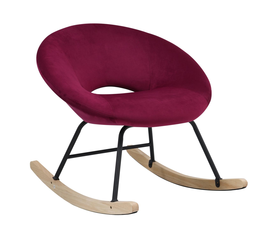 Πολυθρόνα Κουνιστή AIDEN Κόκκινο Βελούδο/Μέταλλο/Ξύλο 73.5x85x73cm