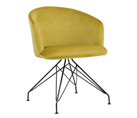 Πολυθρόνα JOHAN Κίτρινο Βελούδο/Μέταλλο 63x51x78cm