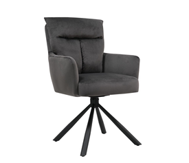 Πολυθρόνα WYATT Σκούρο Γκρι Ύφασμα/Μέταλλο 60x67x93cm