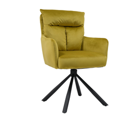 Πολυθρόνα WYATT Κίτρινο Ύφασμα/Μέταλλο 60x67x93cm