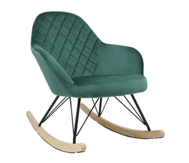 Πολυθρόνα Κουνιστή ASHER Κυπαρισσί Ύφασμα/Μέταλλο/Ξύλο 67x98x89cm