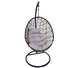 Κούνια Πολυθρόνα MELVIN Σκούρο Καφέ/Μαύρο 90x61x112cm