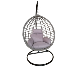 Κούνια Πολυθρόνα ArteLibre VALENTINE Γκρι/Μαύρο 100x65x110cm