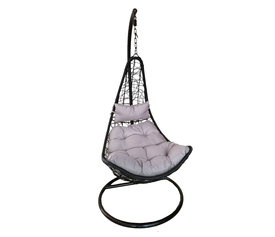 Κούνια Πολυθρόνα KEVIN Μαύρο/Γκρι 80x70x125cm