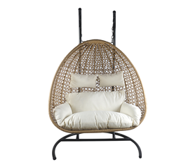 Κούνια Πολυθρόνα ArteLibre ABRONIUS Φυσικό Μέταλλο/Rattan 130x68x195cm