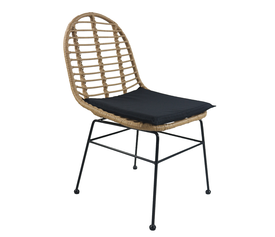 Καρέκλα Κήπου ArteLibre ACCIUS Φυσικό/Μαύρο Μέταλλο/Rattan 49x56x84cm
