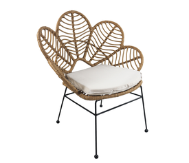 Καρέκλα Κήπου ArteLibre ALFIUS Φυσικό/Μαύρο Μέταλλο/Rattan 72x62x86cm