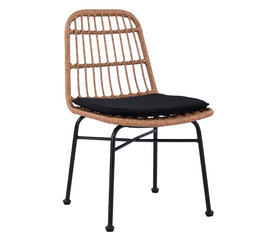Καρέκλα Κήπου AFRANIUS Φυσικό/Μαύρο Rattan/Μέταλλο 47x50x85cm