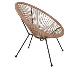 Πολυθρόνα Κήπου APRONIUS Φυσικό/Μαύρο Rattan/Μέταλλο 71x73x77cm