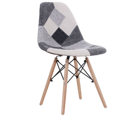 Καρέκλα CORYLOUS Patchwork Ύφασμα/Ξύλο 51x46x82cm